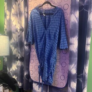 Zara Blue Plaid Women's Blouse